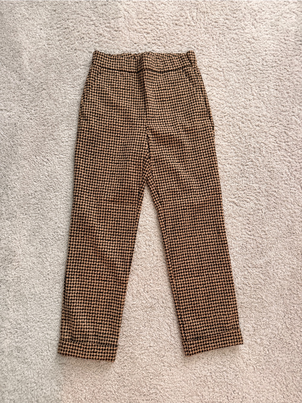 Ann Taylor Factory Tan & Black Houndstooth Knit trousers